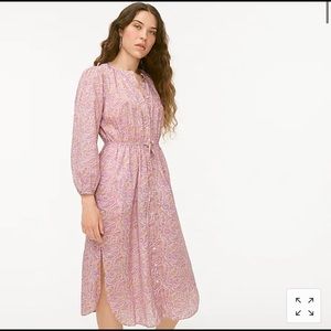 J. Crew tie waist paisley midi dress